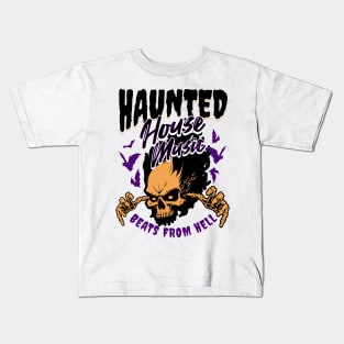 HOUSE MUSIC - Haunted House From Hell (Black/Orange) Kids T-Shirt